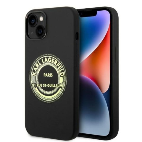 Etui na telefon iPhone 14 Plus / 15 Plus Karl Lagerfeld silikonowe czarne