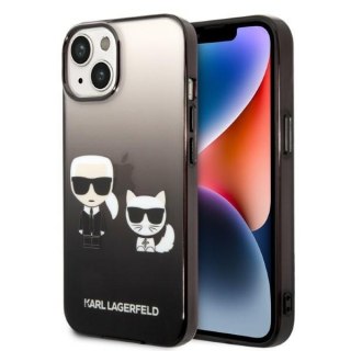 Etui iPhone 14 Plus / 15 Plus Karl Lagerfeld czarne Gradient Ikonik Karl & Choupette