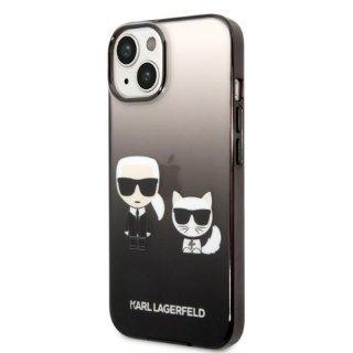 Etui iPhone 14 Plus / 15 Plus Karl Lagerfeld czarne Gradient Ikonik Karl & Choupette