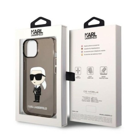 Etui na telefon iPhone 14 Plus / 15 Plus Karl Lagerfeld Ikonik czarne