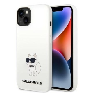 Etui iPhone 14 Plus / 15 Plus Karl Lagerfeld białe Silicone Choupette