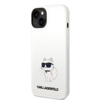 Etui iPhone 14 Plus / 15 Plus Karl Lagerfeld białe Silicone Choupette