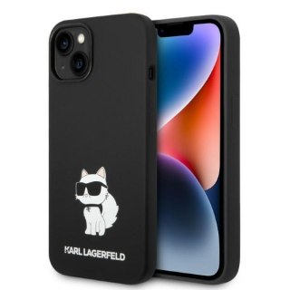 Etui iPhone 14 Plus / 15 Plus Karl Lagerfeld czarne Silicone Choupette