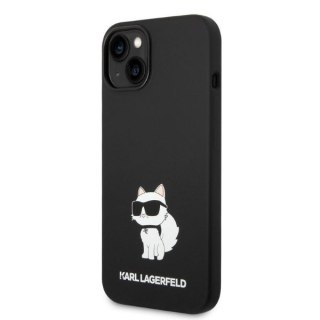 Etui iPhone 14 Plus / 15 Plus Karl Lagerfeld czarne Silicone Choupette