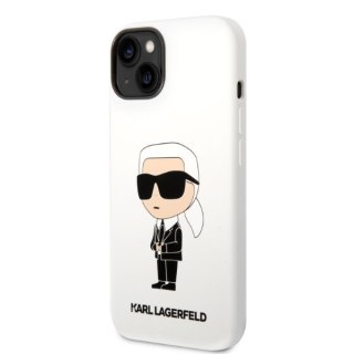 Etui iPhone 14 Plus / 15 Plus Karl Lagerfeld białe Silicone Ikonik