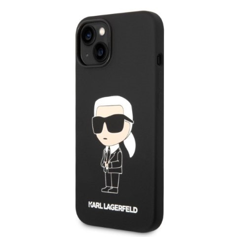 Etui iPhone 14 Plus / 15 Plus Karl Lagerfeld czarne Silicone Ikonik