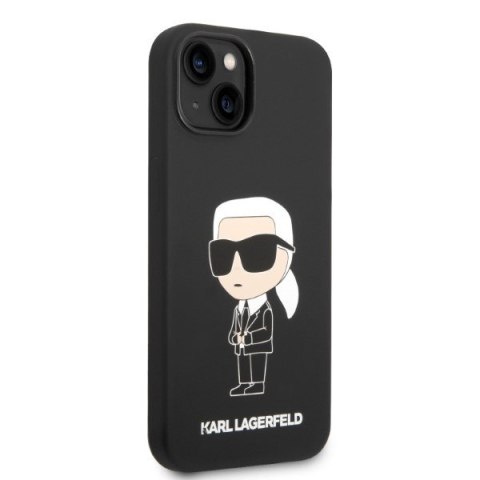 Etui iPhone 14 Plus / 15 Plus Karl Lagerfeld czarne Silicone Ikonik