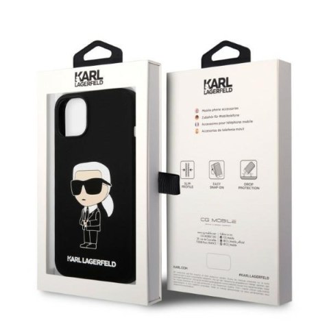 Etui iPhone 14 Plus / 15 Plus Karl Lagerfeld czarne Silicone Ikonik