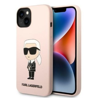 Etui na telefon iPhone 14 Plus/15 Plus Karl Lagerfeld różowe silikonowe