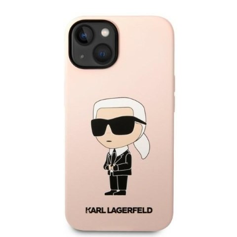 Etui na telefon iPhone 14 Plus/15 Plus Karl Lagerfeld różowe silikonowe