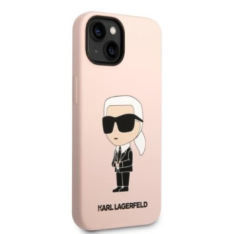 Etui na telefon iPhone 14 Plus/15 Plus Karl Lagerfeld różowe silikonowe