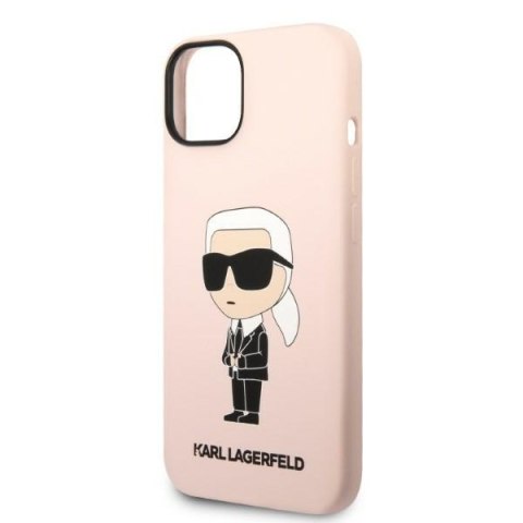 Etui na telefon iPhone 14 Plus/15 Plus Karl Lagerfeld różowe silikonowe