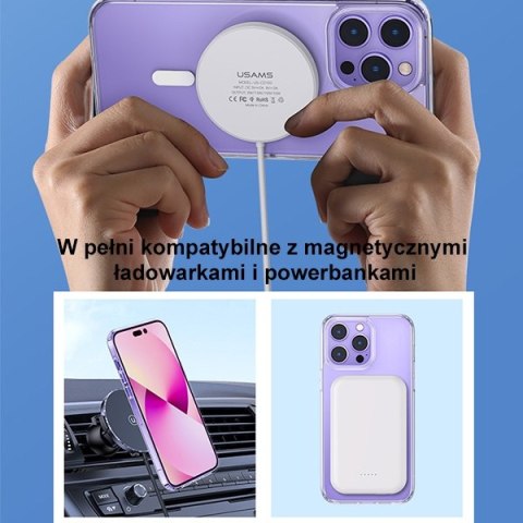 Etui na telefon iPhone 14 Plus / 15 Plus USAMS Ice Magnet przezroczyste