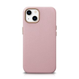 Etui iPhone 14 Plus / 15 Plus iCarer Litchi Premium Leather MagSafe różowe