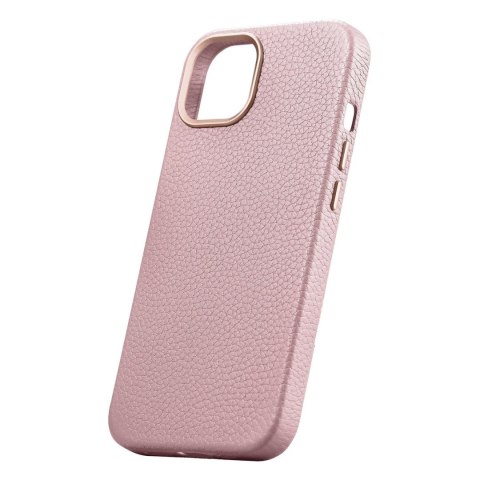 Etui iPhone 14 Plus / 15 Plus iCarer Litchi Premium Leather MagSafe różowe