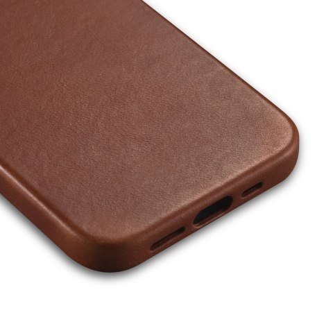 Etui iPhone 14 Plus / 15 Plus iCarer Oil Wax Premium Leather MagSafe brązowe