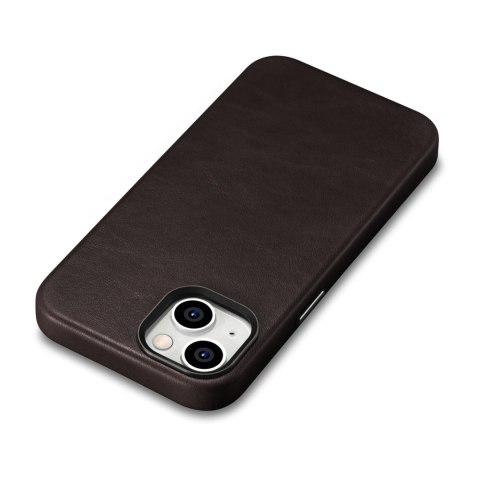 Etui iPhone 14 Plus / 15 Plus iCarer Oil Wax Premium Leather MagSafe ciemnobrązowe