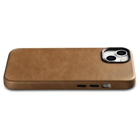 Etui iPhone 14 Plus / 15 Plus iCarer Oil Wax Premium Leather MagSafe jasnobrązowe