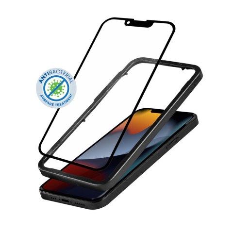 Szkło hartowane iPhone 14 Plus / 15 Plus Crong Anti-Bacterial 3D Armour Glass + ramka instalacyjna