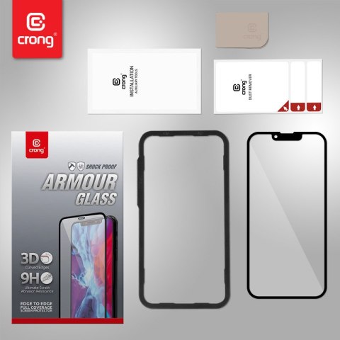 Szkło hartowane iPhone 14 Plus / 15 Plus Crong Anti-Bacterial 3D Armour Glass + ramka instalacyjna