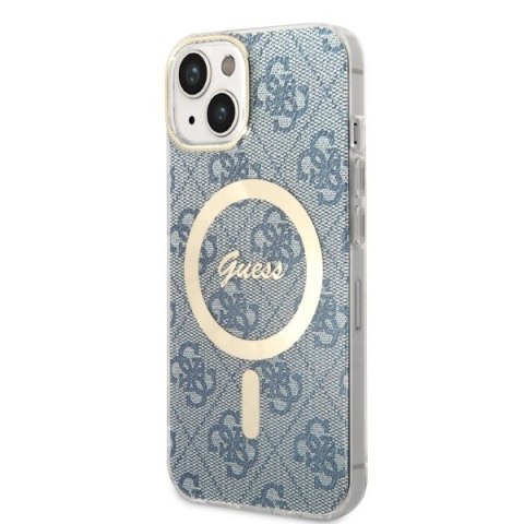 Etui na telefon Apple iPhone 14 Plus / 15 Plus Guess MagSafe niebieskie