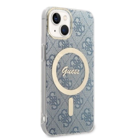 Etui na telefon Apple iPhone 14 Plus / 15 Plus Guess MagSafe niebieskie