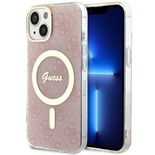 Etui iPhone 14 Plus / 15 Plus Guess 4G MagSafe różowe