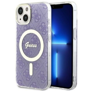 Etui iPhone 14 Plus / 15 Plus Guess 4G MagSafe purpurowe