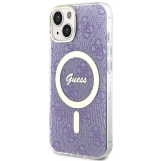 Etui iPhone 14 Plus / 15 Plus Guess 4G MagSafe purpurowe