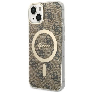 Etui iPhone 14 Plus / 15 Plus Guess 4G MagSafe brązowe