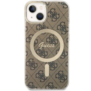 Etui iPhone 14 Plus / 15 Plus Guess 4G MagSafe brązowe