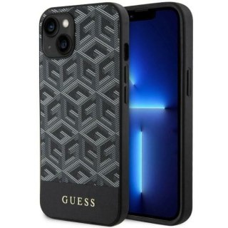 Etui na telefon iPhone 14 Plus / 15 Plus Guess GCube Stripes MagSafe czarne