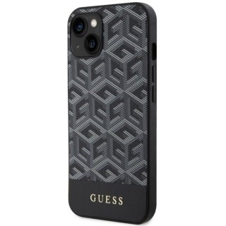 Etui na telefon iPhone 14 Plus / 15 Plus Guess GCube Stripes MagSafe czarne