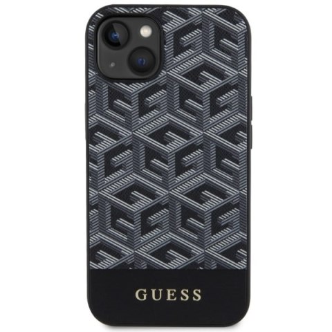 Etui na telefon iPhone 14 Plus / 15 Plus Guess GCube Stripes MagSafe czarne