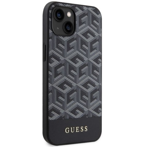 Etui na telefon iPhone 14 Plus / 15 Plus Guess GCube Stripes MagSafe czarne