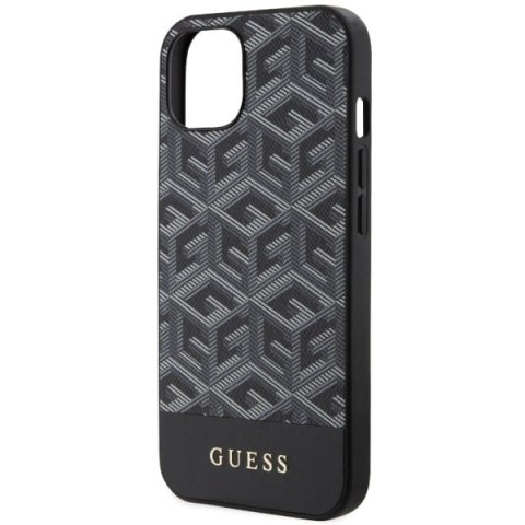 Etui na telefon iPhone 14 Plus / 15 Plus Guess GCube Stripes MagSafe czarne