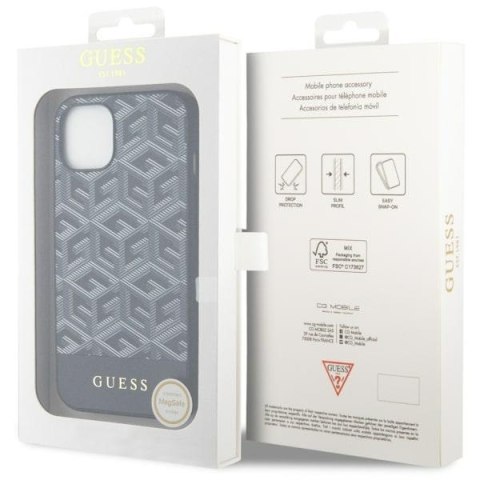 Etui na telefon iPhone 14 Plus / 15 Plus Guess GCube Stripes MagSafe czarne