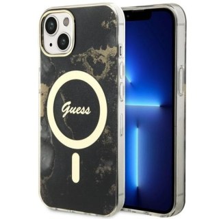 Etui na telefon iPhone 14 Plus / 15 Plus Guess Golden Marble MagSafe