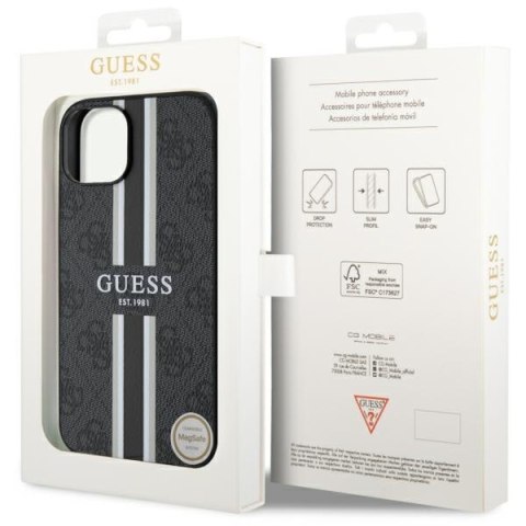 Etui na telefon iPhone 14 Plus / 15 Plus Guess 4G MagSafe czarne