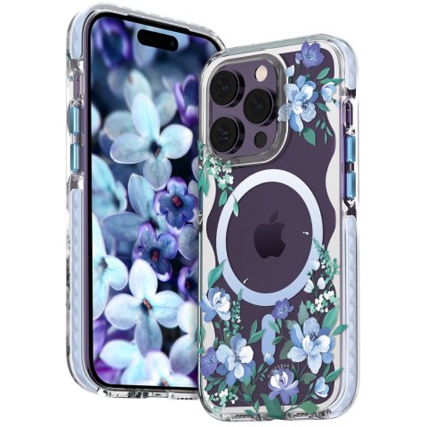 Etui na telefon iPhone 14 Plus / 15 Plus Kingxbar MagSafe Flora