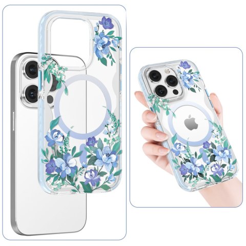 Etui na telefon iPhone 14 Plus / 15 Plus Kingxbar MagSafe Flora