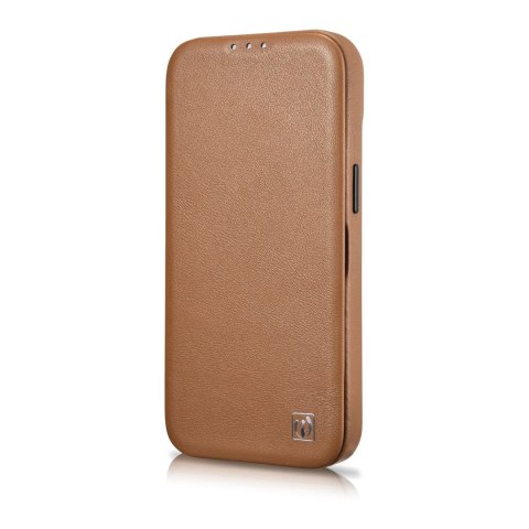 Etui iPhone 14 Plus / 15 Plus iCarer CE Premium Leather Folio MagSafe brązowe