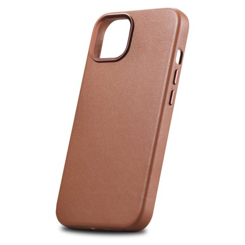 Etui iPhone 14 Plus / 15 Plus iCarer Leather MagSafe brązowe