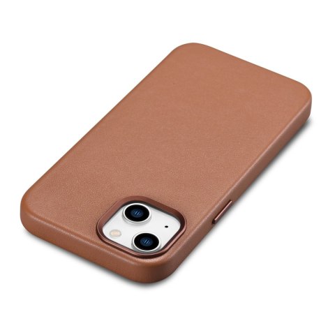 Etui iPhone 14 Plus / 15 Plus iCarer Leather MagSafe brązowe