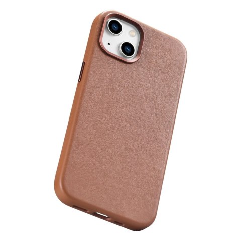 Etui iPhone 14 Plus / 15 Plus iCarer Leather MagSafe brązowe