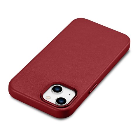 Etui iPhone 14 Plus / 15 Plus iCarer Leather MagSafe czerwone