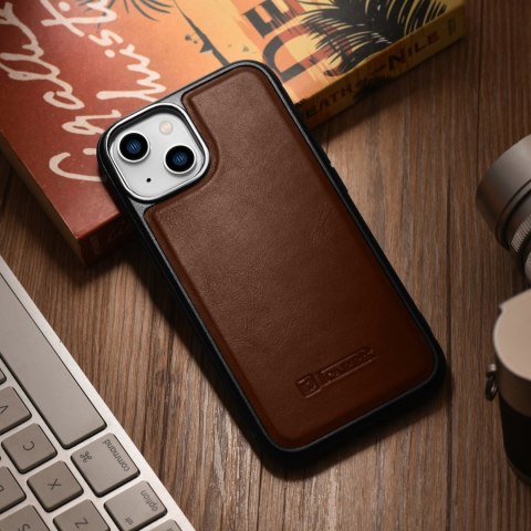 Etui iPhone 14 Plus / 15 Plus iCarer Leather Oil Wax MagSafe brązowe