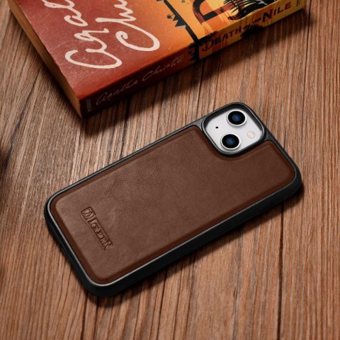 Etui iPhone 14 Plus / 15 Plus iCarer Leather Oil Wax MagSafe brązowe