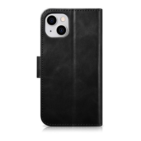 Etui iPhone 14 Plus / 15 Plus iCarer Oil Wax Wallet Anti-RFID 2in1 czarne