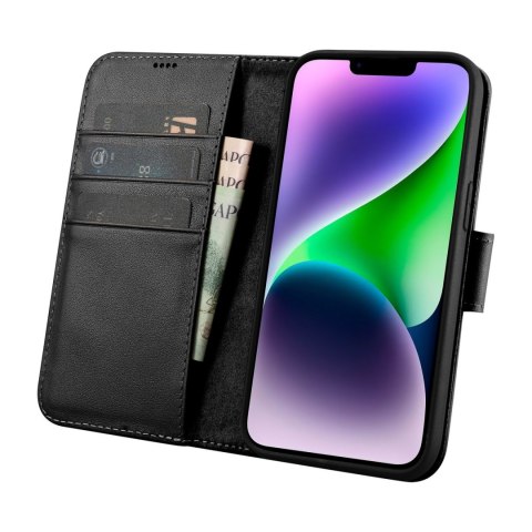 Etui iPhone 14 Plus / 15 Plus iCarer Wallet Anti-RFID 2in1 czarne